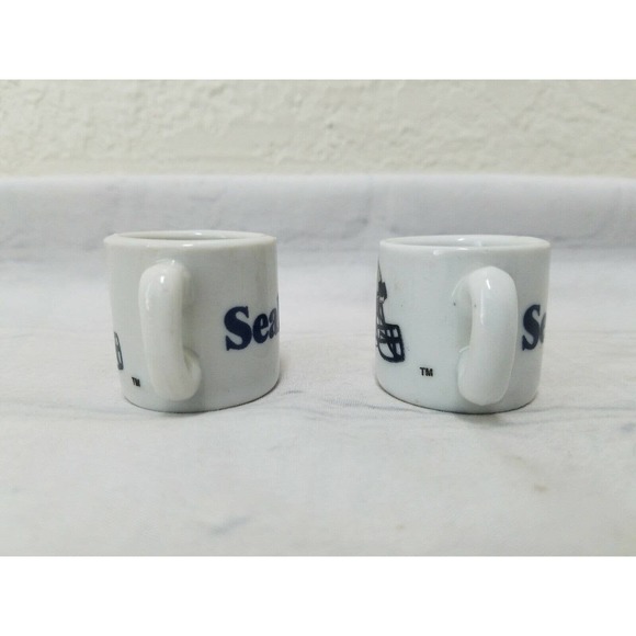 NFL Collectable Seahawks Team Logo and Helmet Mini Ceramic Coffee Mug - Picture 3 of 7